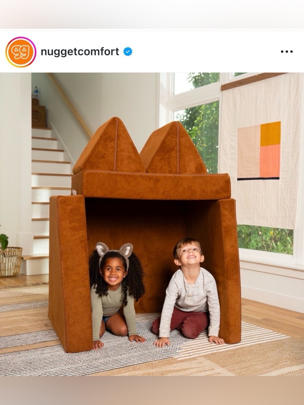NUB Nugget Comfort Couch Kids Brown Bearhug COVER corduroy retired rare htf